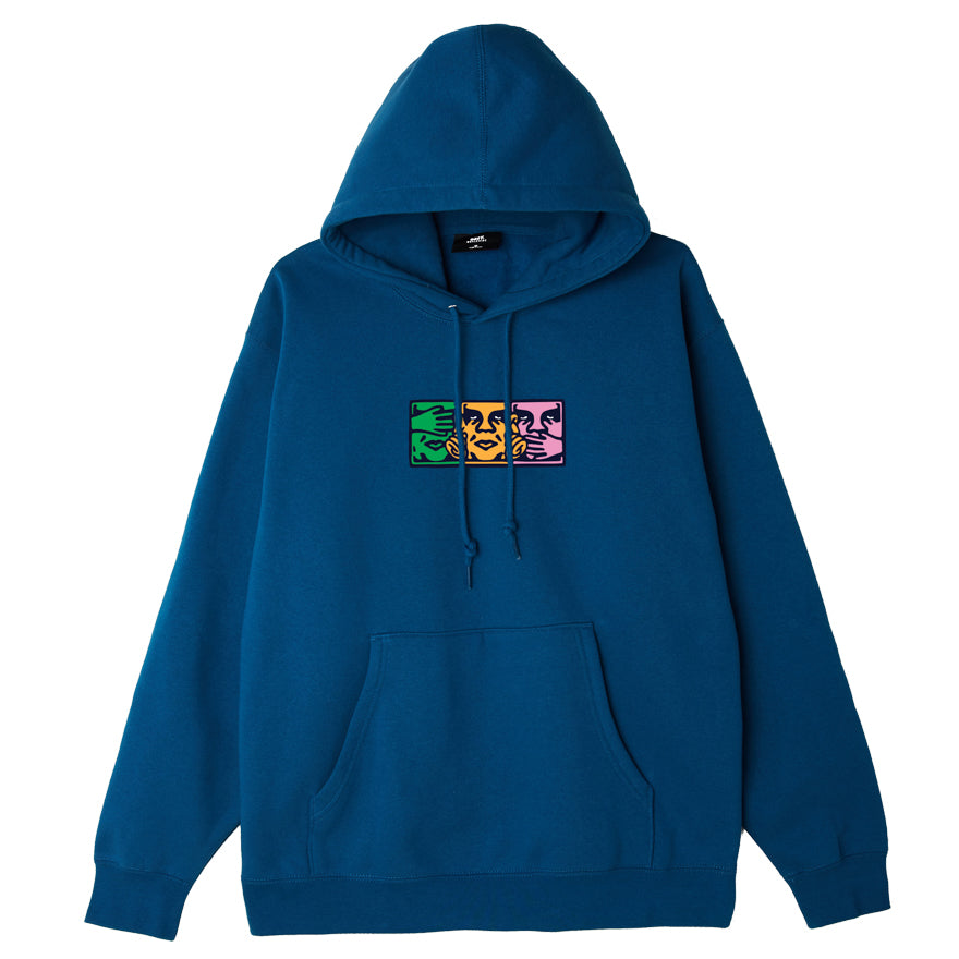 OBEY No Evil Men s Pullover Hood Blue Sapphire