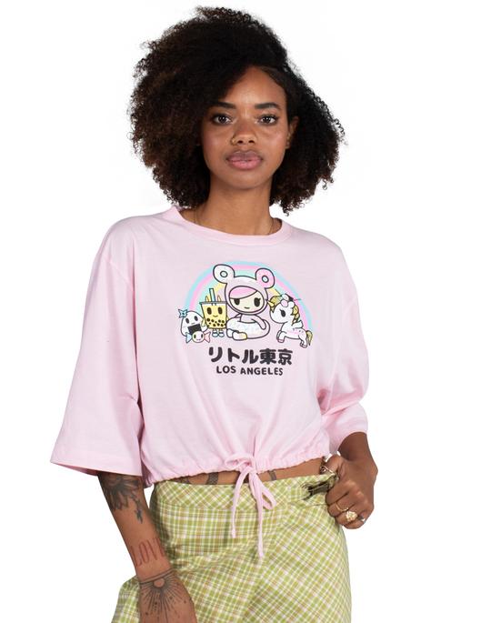 tokidoki - TOKI LA Oversized Women's Crop Top Tee, Pink