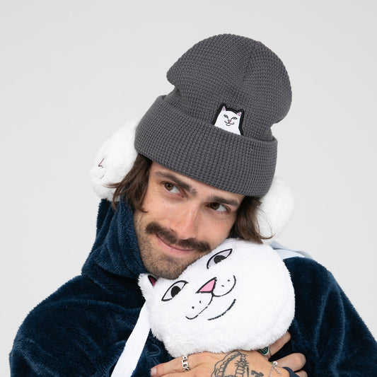 RIPNDIP - Lord Nermal Waffle Knit Beanie, Charcoal