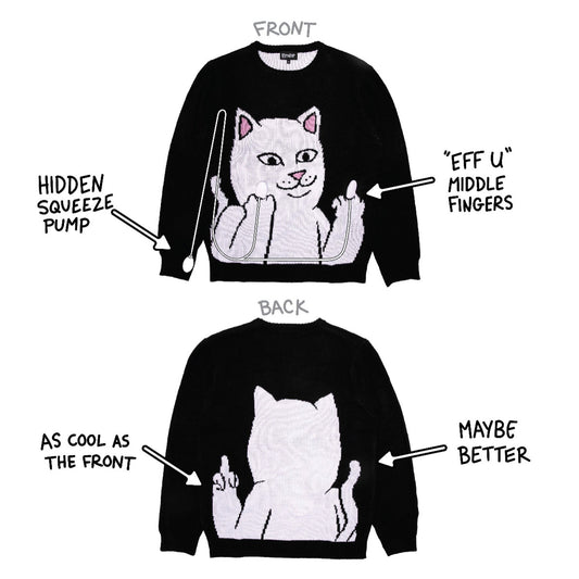 RIPNDIP - Lord Nermal Flippy Knitty Sweater, Black