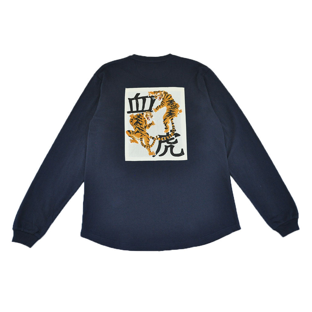 10Deep - Blood Chit Men's L/S Tee, Navy - The Giant Peach