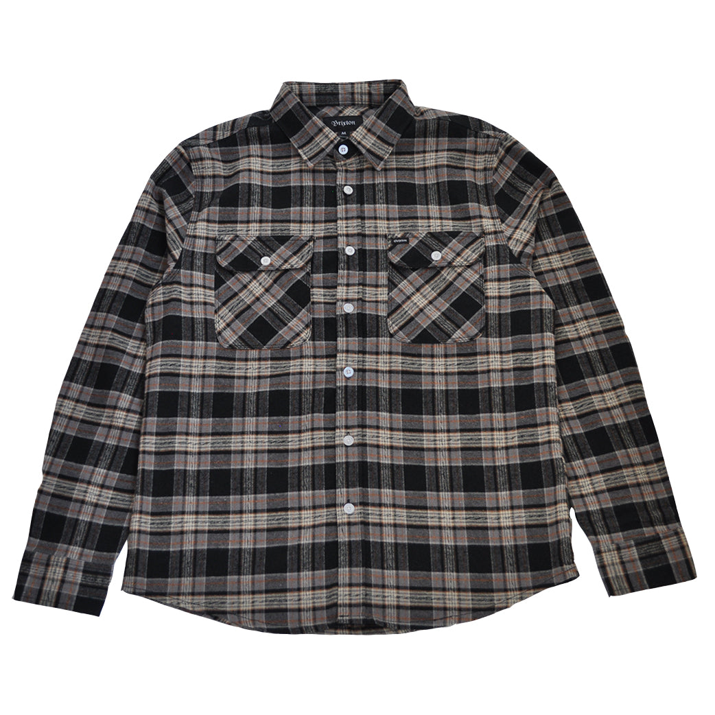 Brixton - Bowery Men's Flannel L/S Shirt, Black/Grey – The Giant Peach