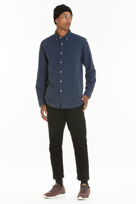 OBEY - Adams Woven Men's Shirt, Heather Navy - The Giant Peach