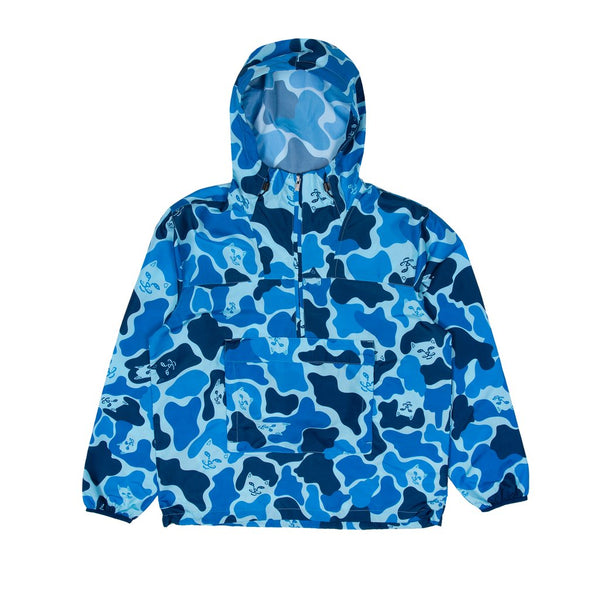RIPNDIP Nerm Camo Packable Men s Anorak Jacket Blue Camo The Giant Peach